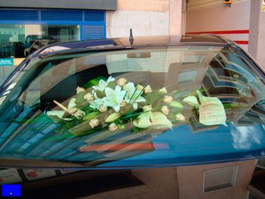 Floristería Miraverd auto con flores